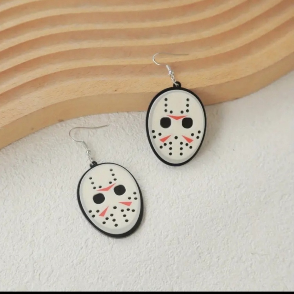 Acrylic Jason Mask Earrings